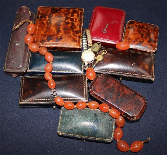 A small collection of jewellery boxes.
